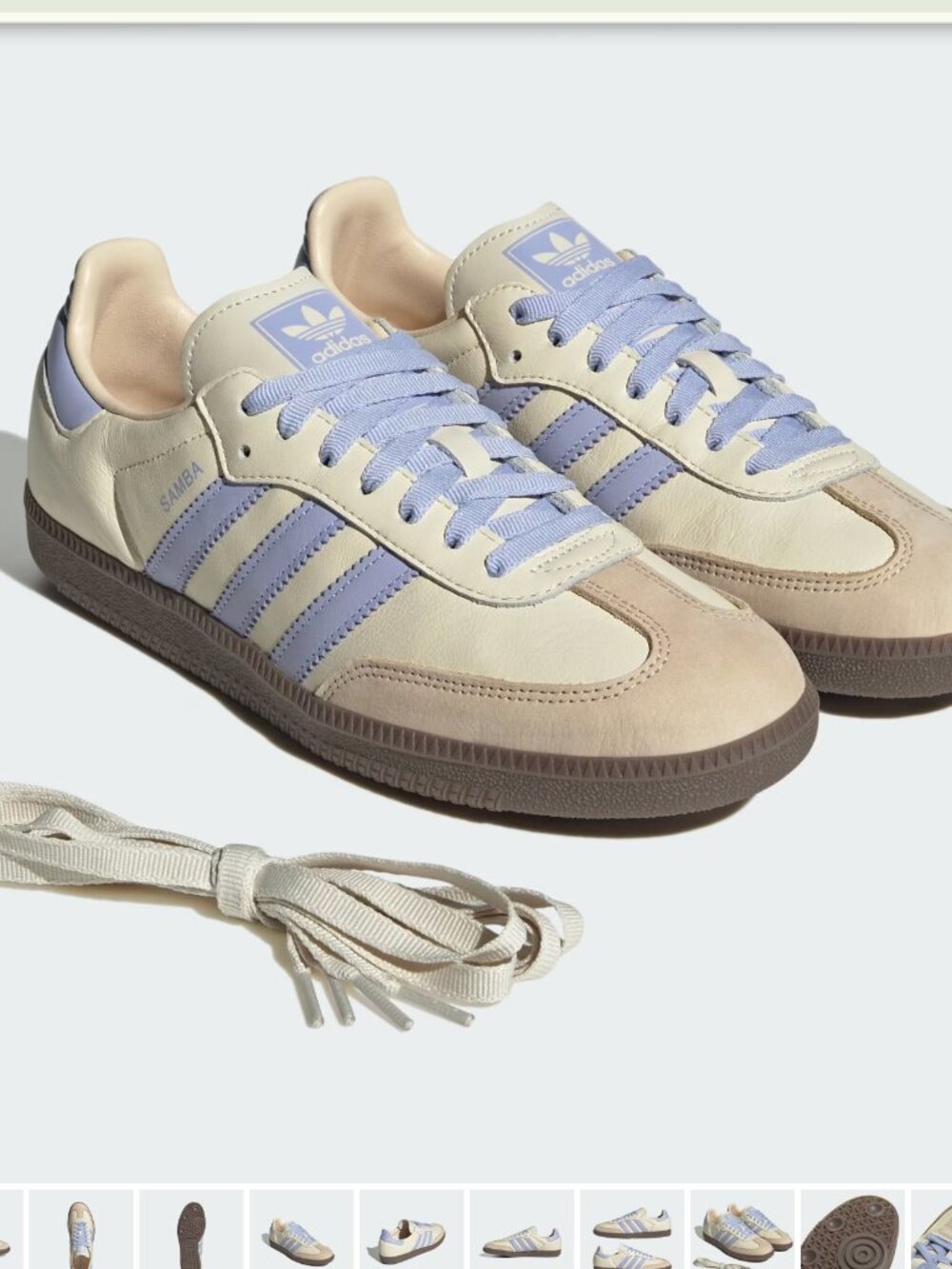 NIB Adidas Samba OG Shoes // Cream White Violet Tone Sand Strata // US Womens 7